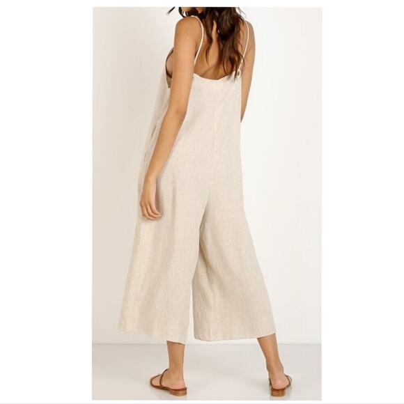Show Me Your Mumu Jansen Jumpsuit Cream Linen Size Small - Picture 8 of 8